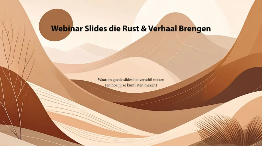 Voorbeeld van Webinar slides voor de Webinar Presentatie Design Service